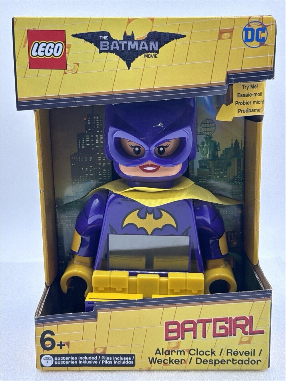 Lego The Batman 9009334 Batgirl 10" Minifigure Alarm Clock | Purple/Yellow New!